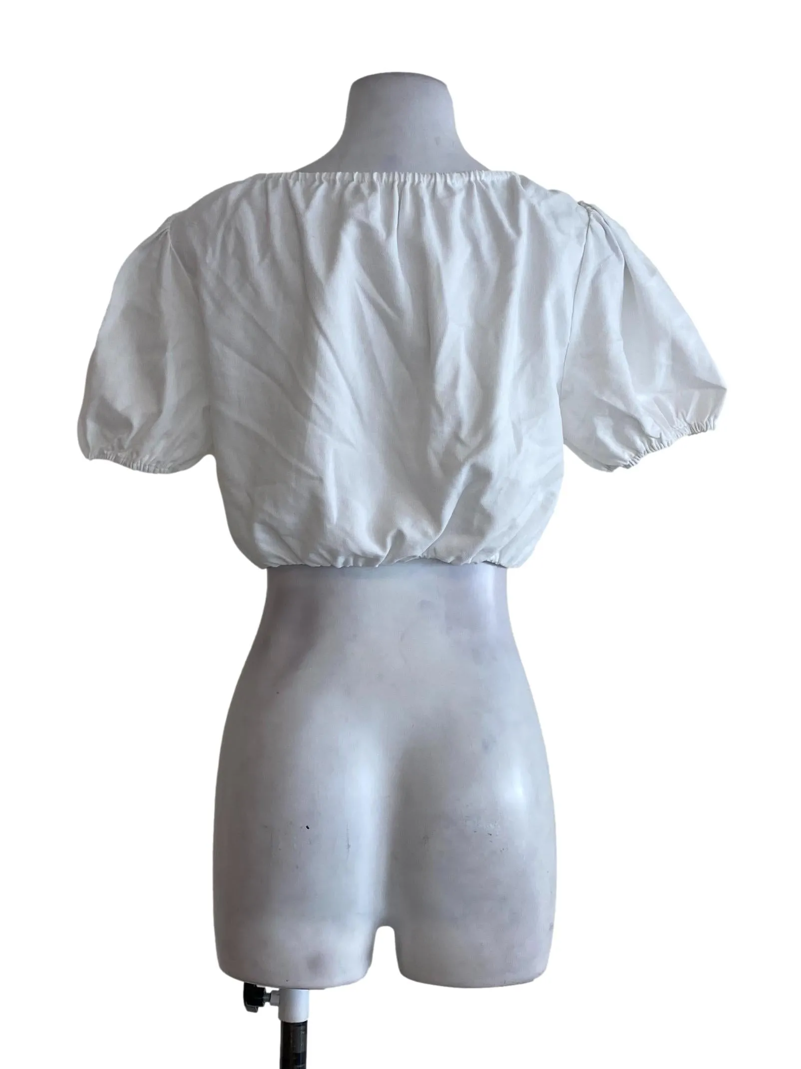 White Puffy Sleeve Top