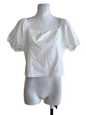 White Puffy Sleeve Top