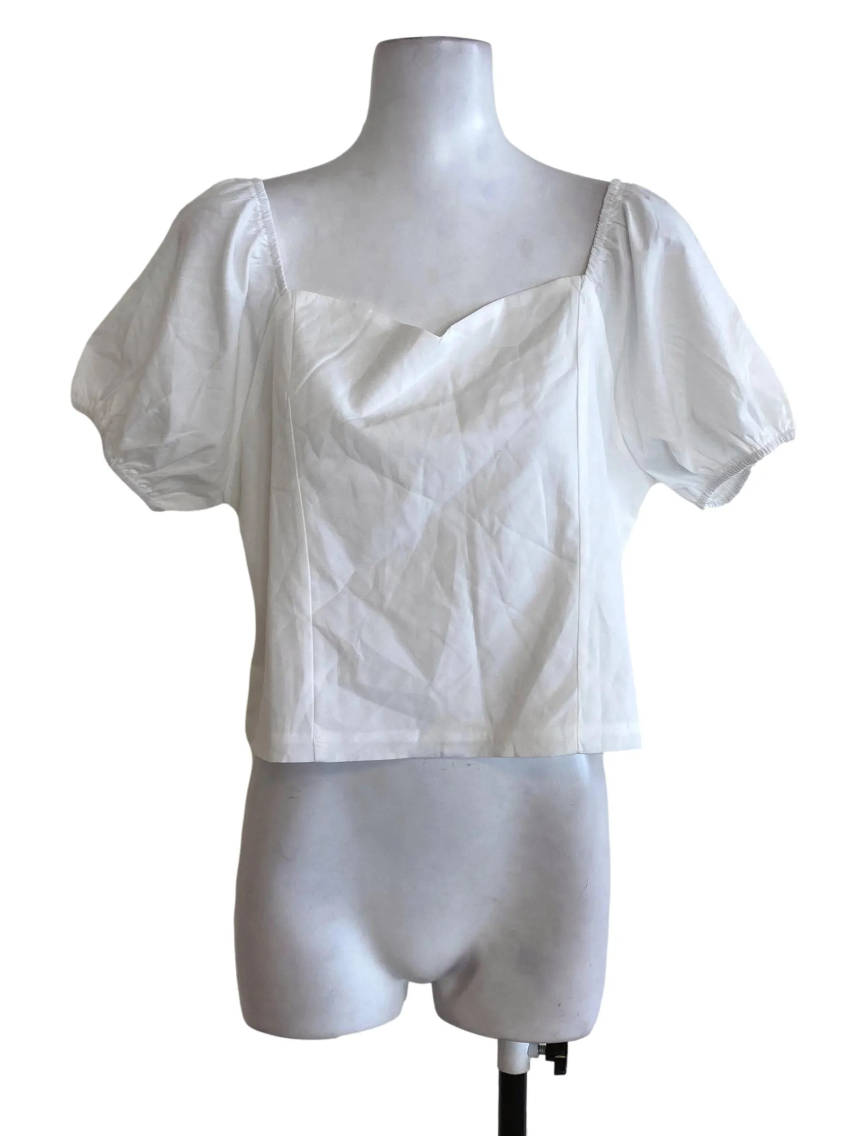 White Puffy Sleeve Top