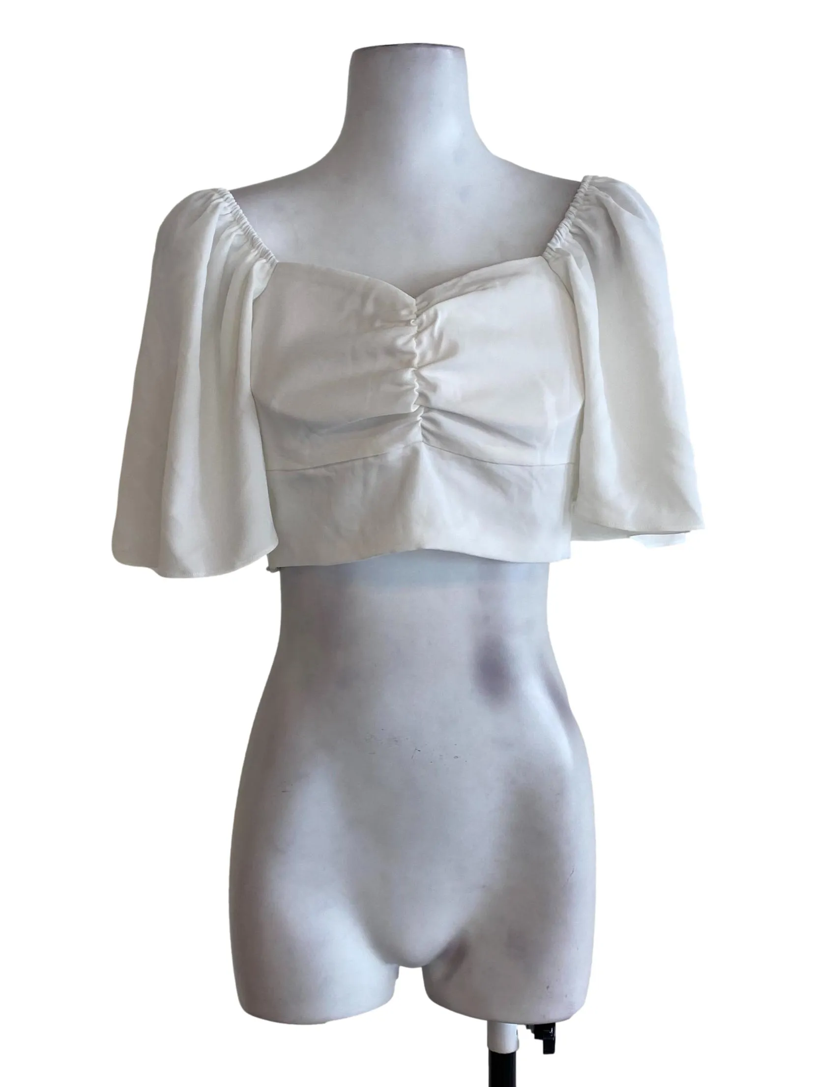 White Puffy Sleeve Top