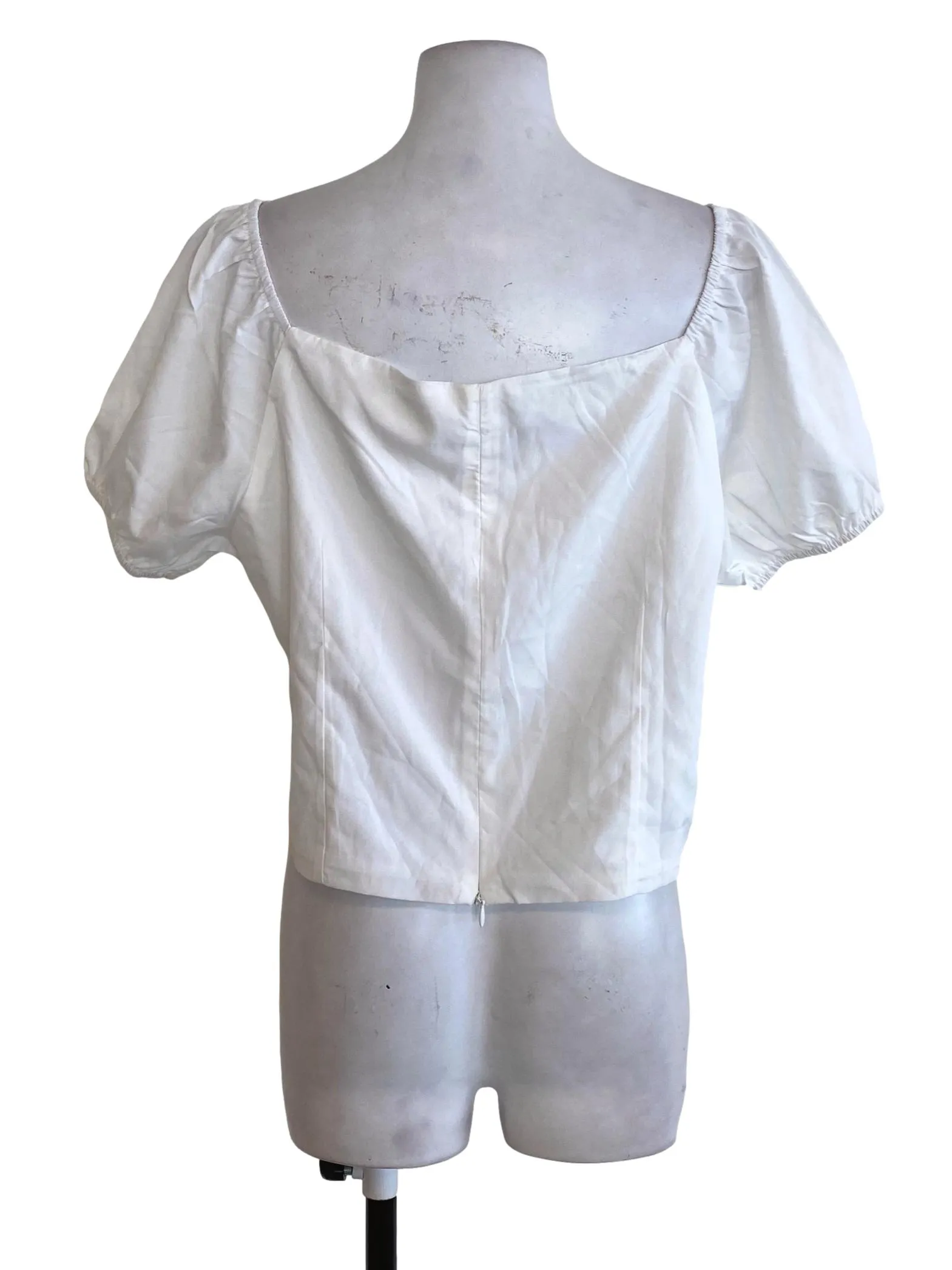White Puffy Sleeve Top