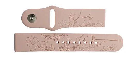 WILDFLOWER WITH NAME Personalized Watch Band (Universal & Apple)