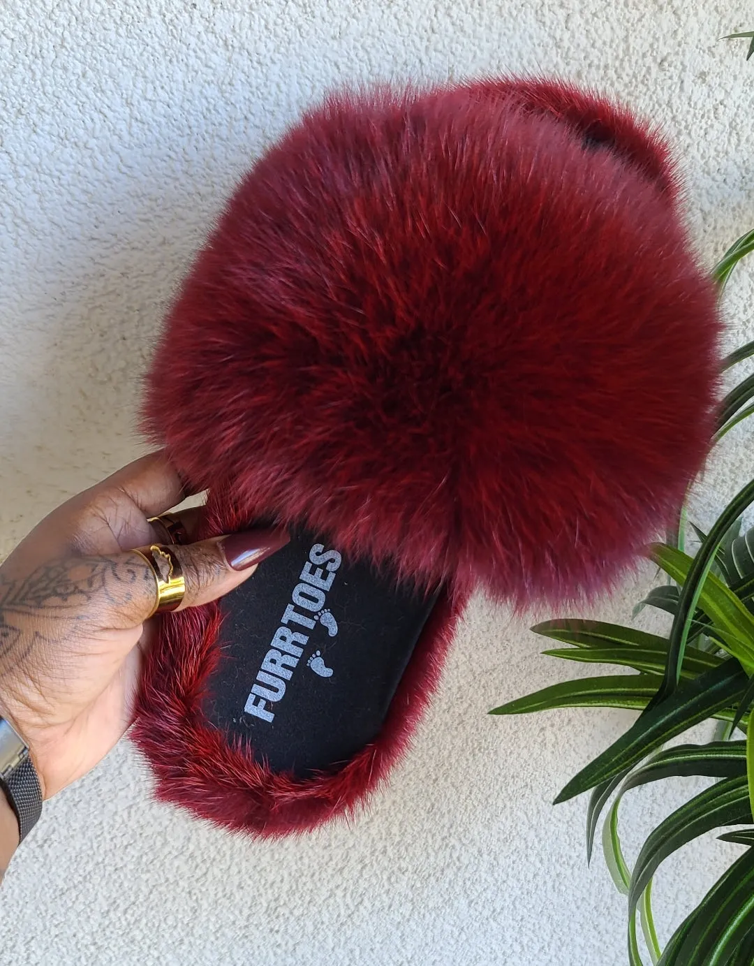 Wine Red Cozy Slippers