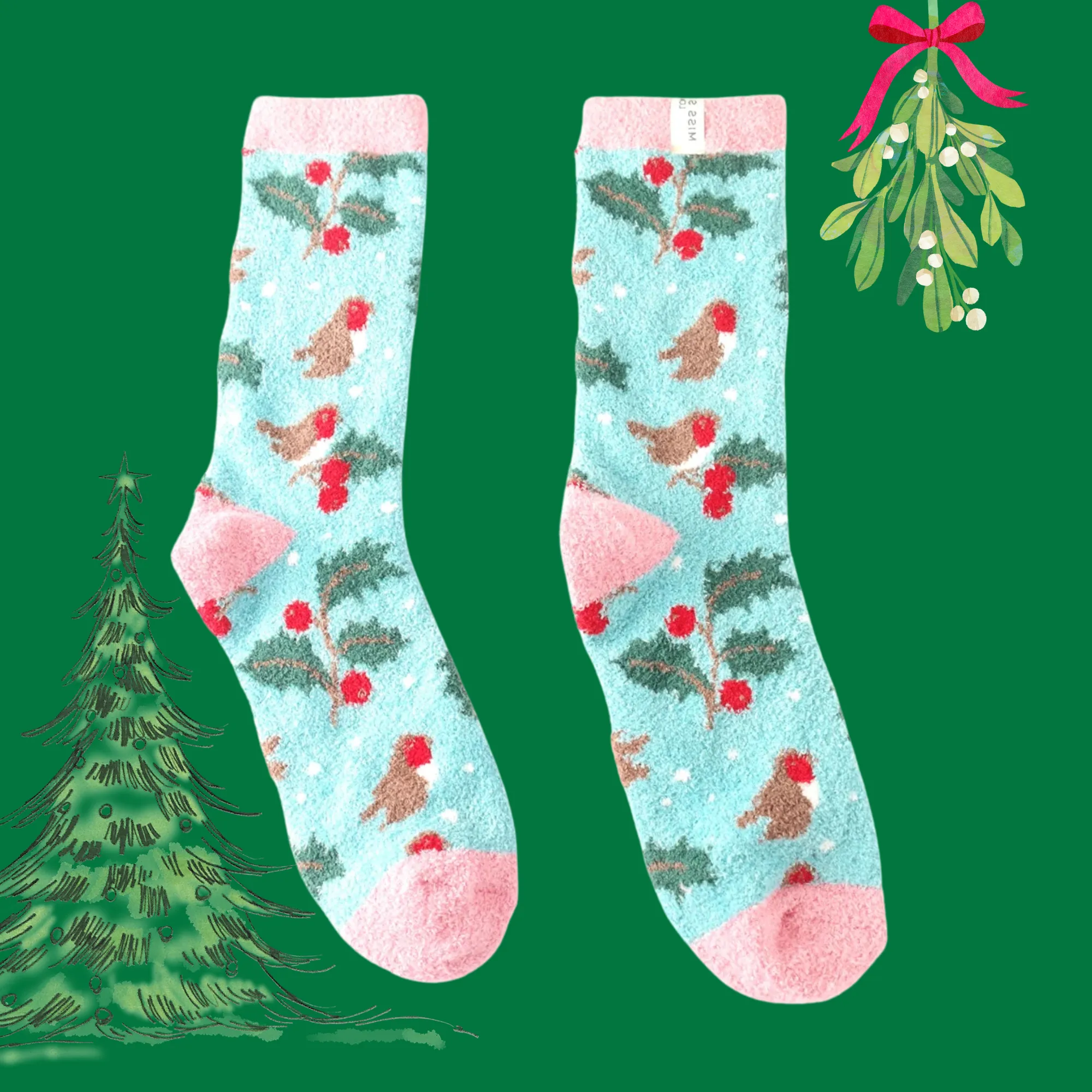 Winter Hedgerow Socks - Miss Sparrow