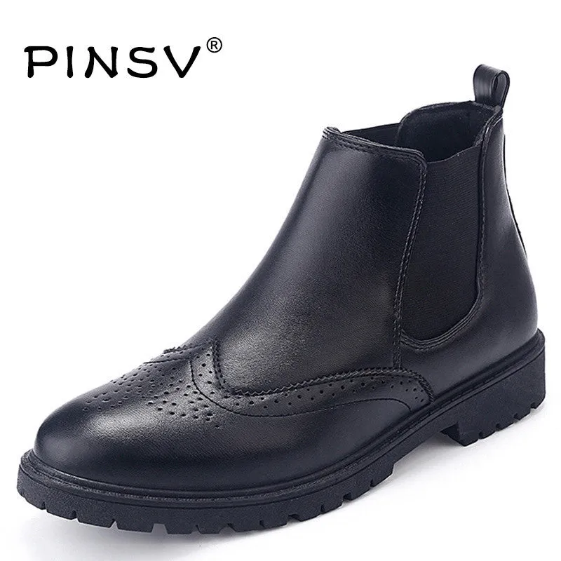 Winter Men Chelsea Boots Artificial Leather Boots Men Shoes Ankle Cowboy Boots For Men Winter Shoes Botas Hombre Erkek Bot