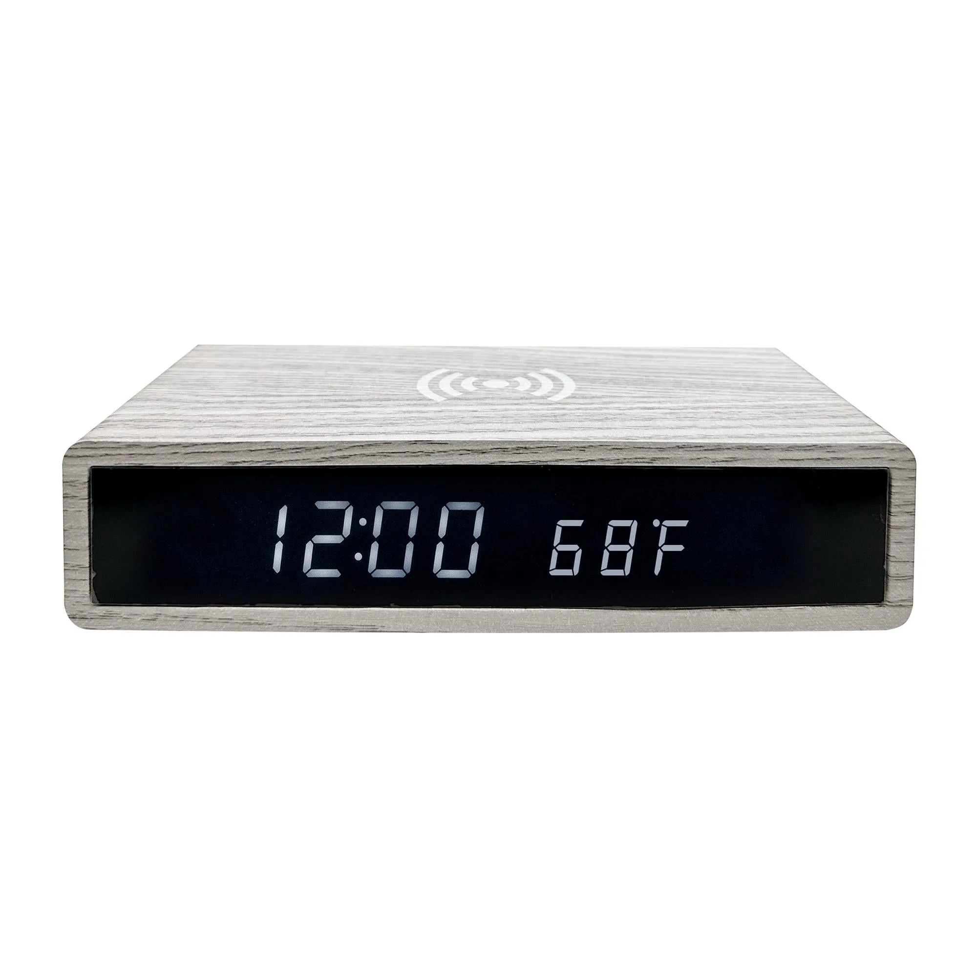 Wireless Charger Clock with LED Clock for iPhone and Samsung Galaxy, Wooden Digital Alarm Clock Charging Station