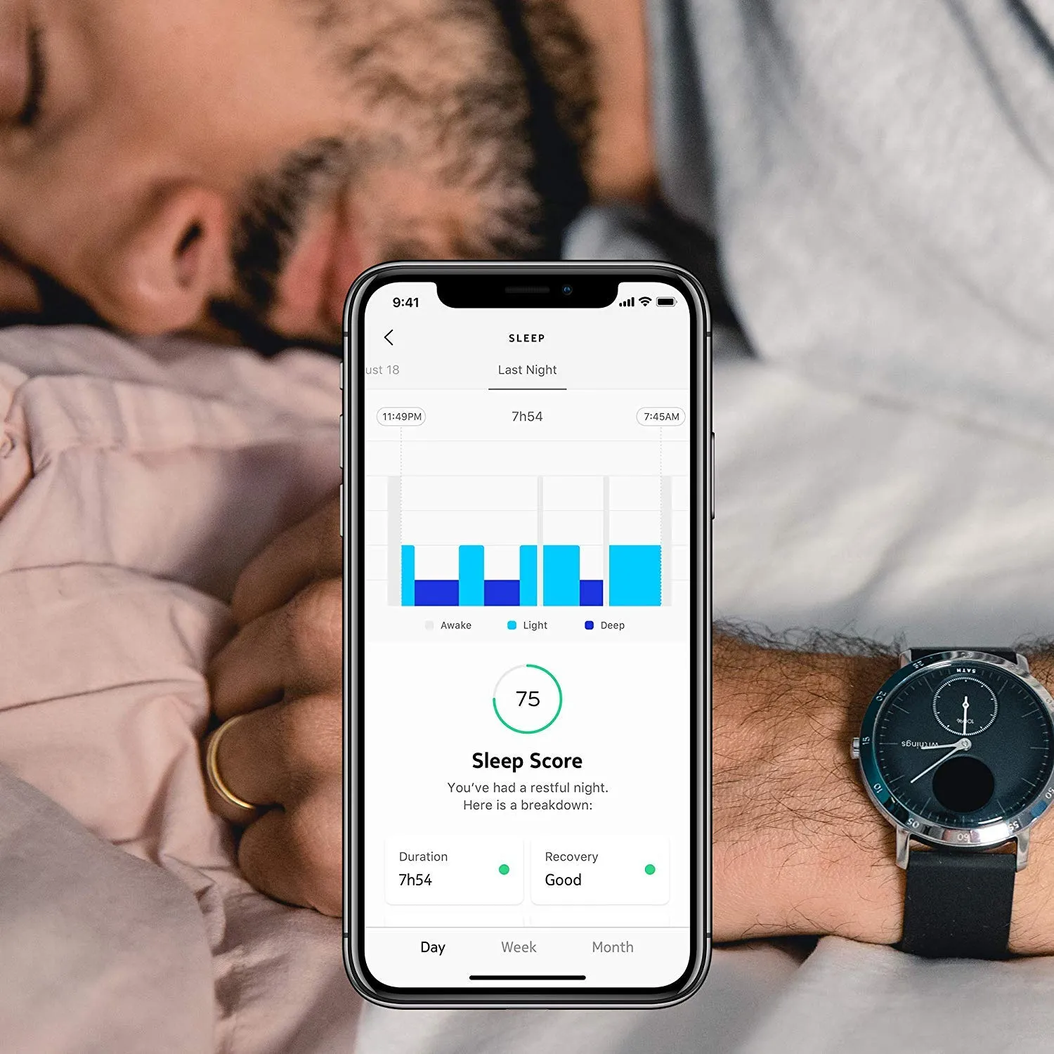 Withings Unisex's Steel Hr Sport is A Hybrid Smartwatch, Black, 40mm
