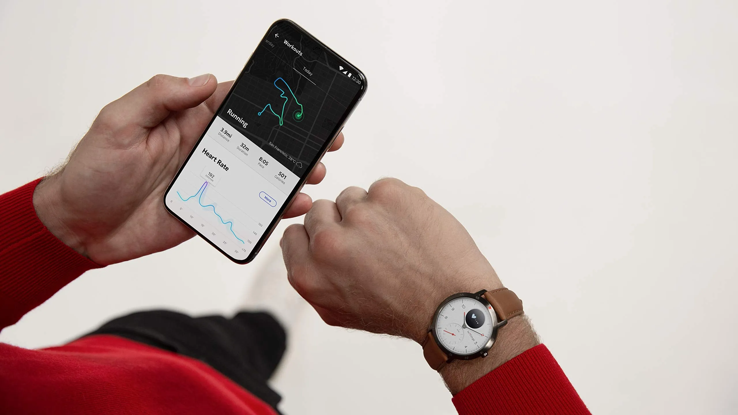 Withings Unisex's Steel Hr Sport is A Hybrid Smartwatch, White, 40mm