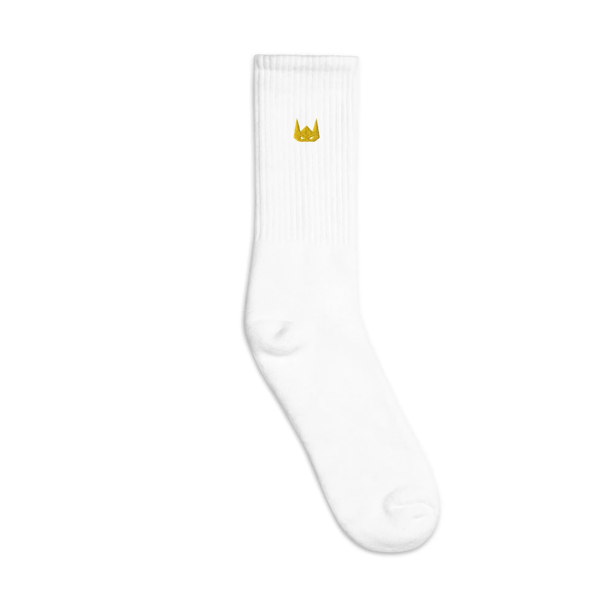 WOLFPACK UNLTD EMBROIDERED SOCKS | ECRU BEIGE LOGO