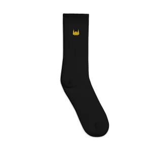WOLFPACK UNLTD EMBROIDERED SOCKS | ECRU BEIGE LOGO