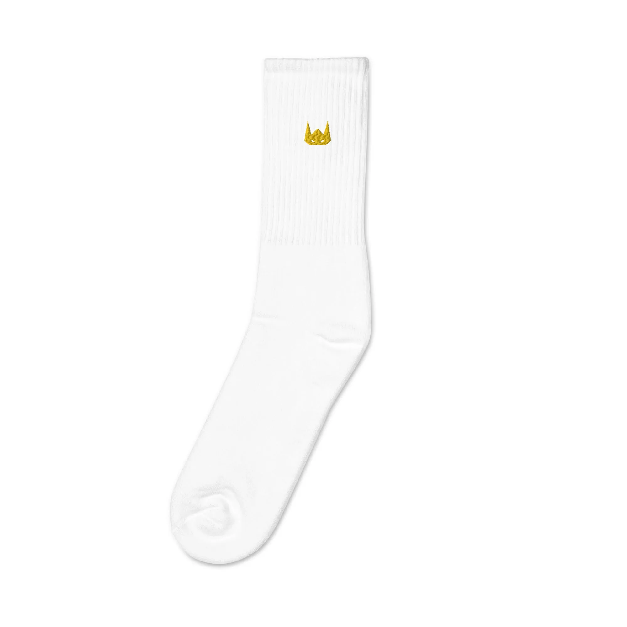 WOLFPACK UNLTD EMBROIDERED SOCKS | ECRU BEIGE LOGO