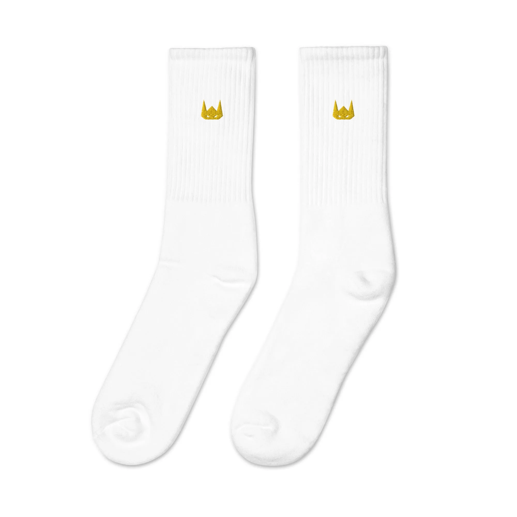 WOLFPACK UNLTD EMBROIDERED SOCKS | ECRU BEIGE LOGO