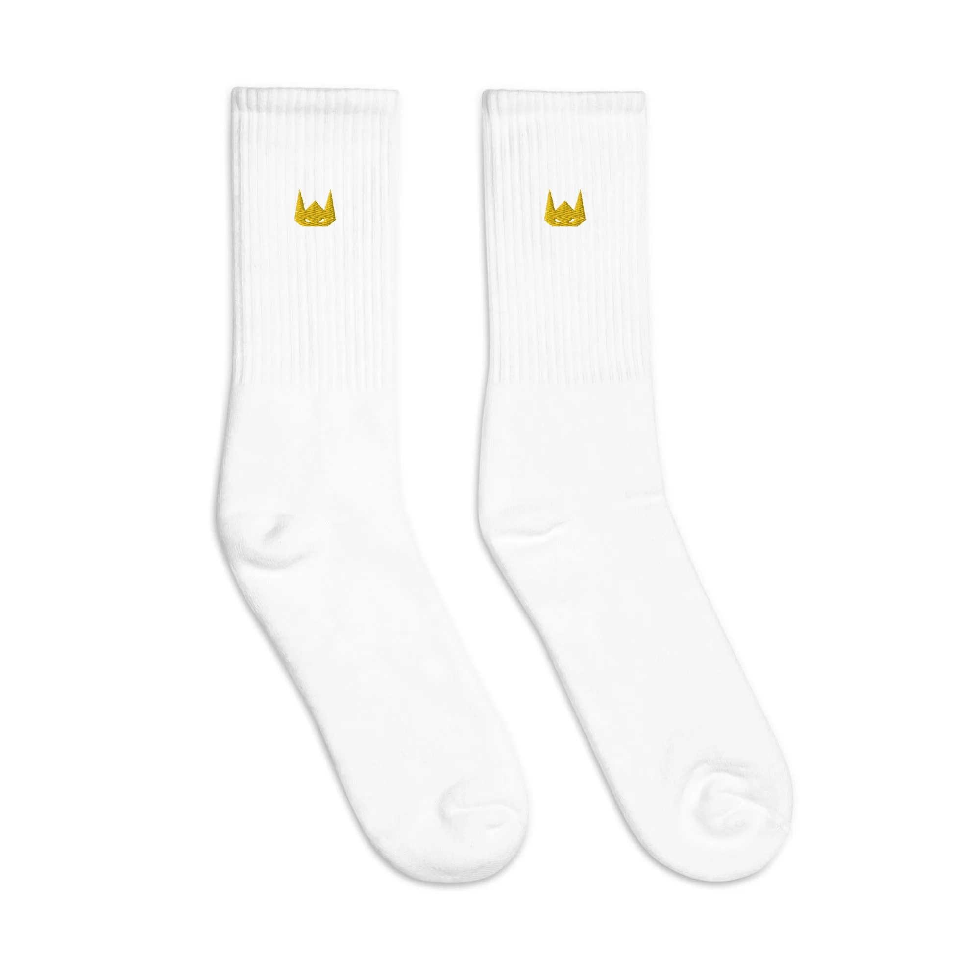 WOLFPACK UNLTD EMBROIDERED SOCKS | ECRU BEIGE LOGO