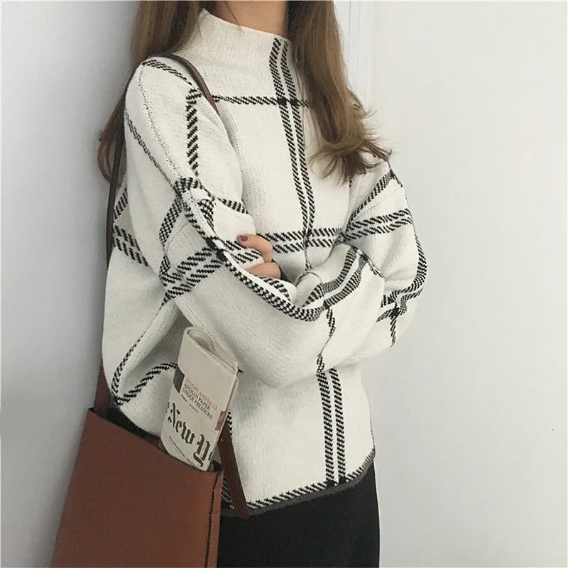 Women Elegant Fine Knitted Turtleneck Long Sleeve Sweater