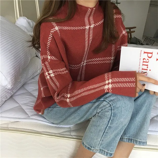 Women Elegant Fine Knitted Turtleneck Long Sleeve Sweater