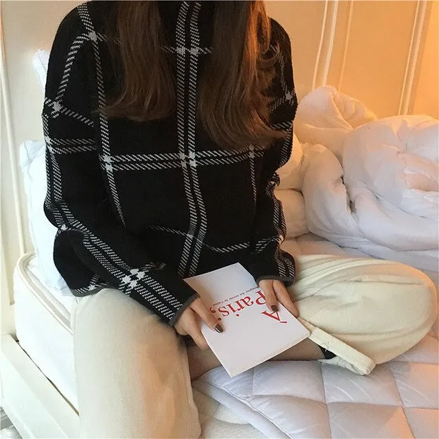 Women Elegant Fine Knitted Turtleneck Long Sleeve Sweater