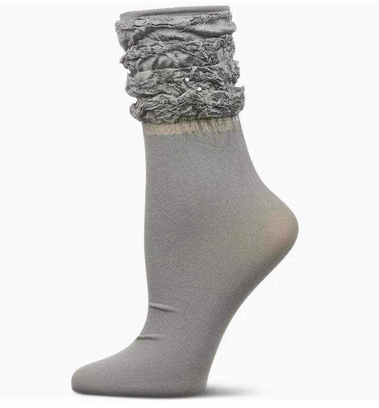 Women's Scrunchy Ruffle Anklet -Cloud Burst