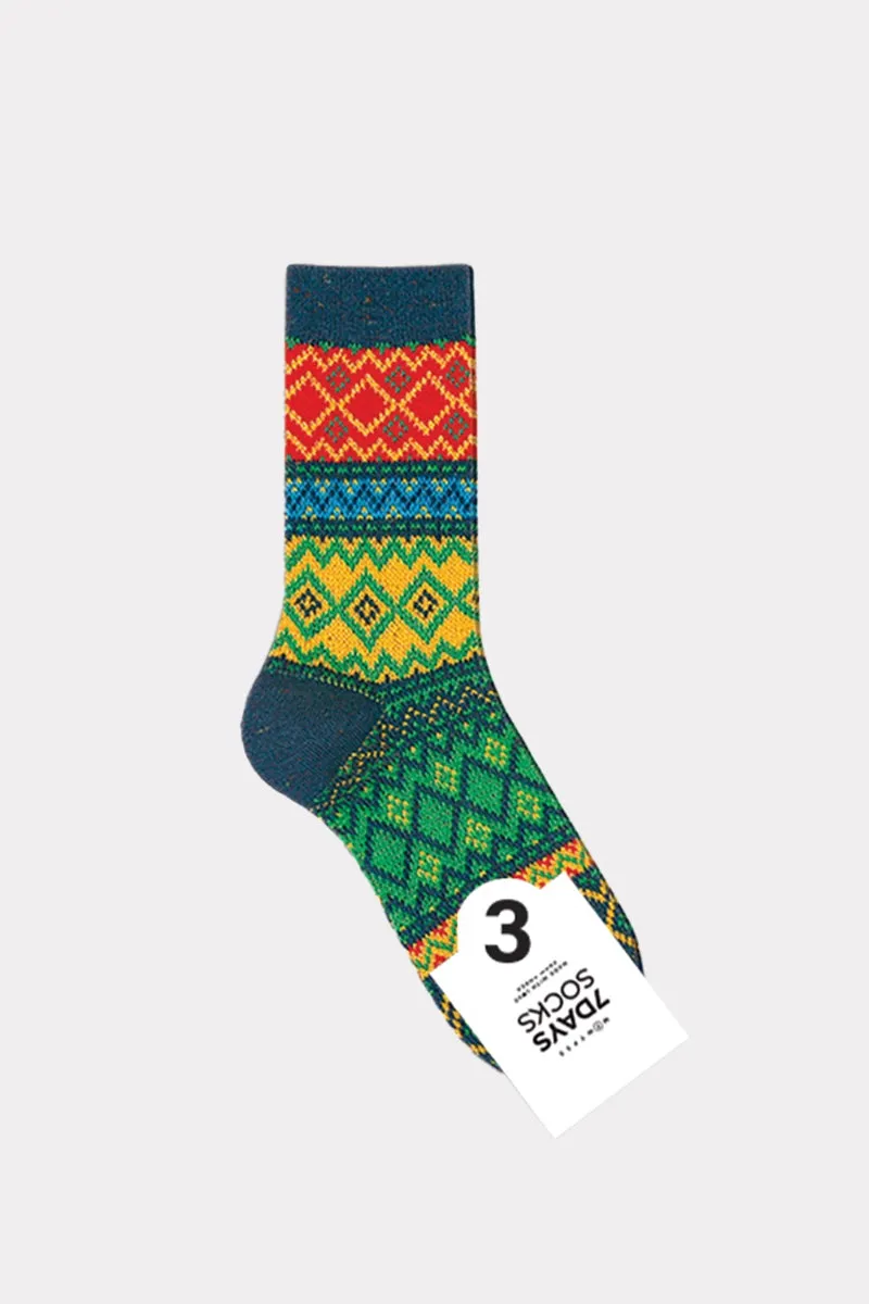 Women's Winter Thick Nordic Knit Crew Socks - Jacquard