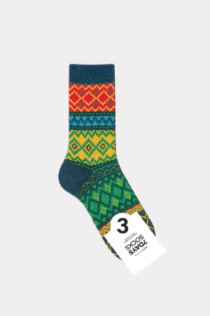 Women's Winter Thick Nordic Knit Crew Socks - Jacquard