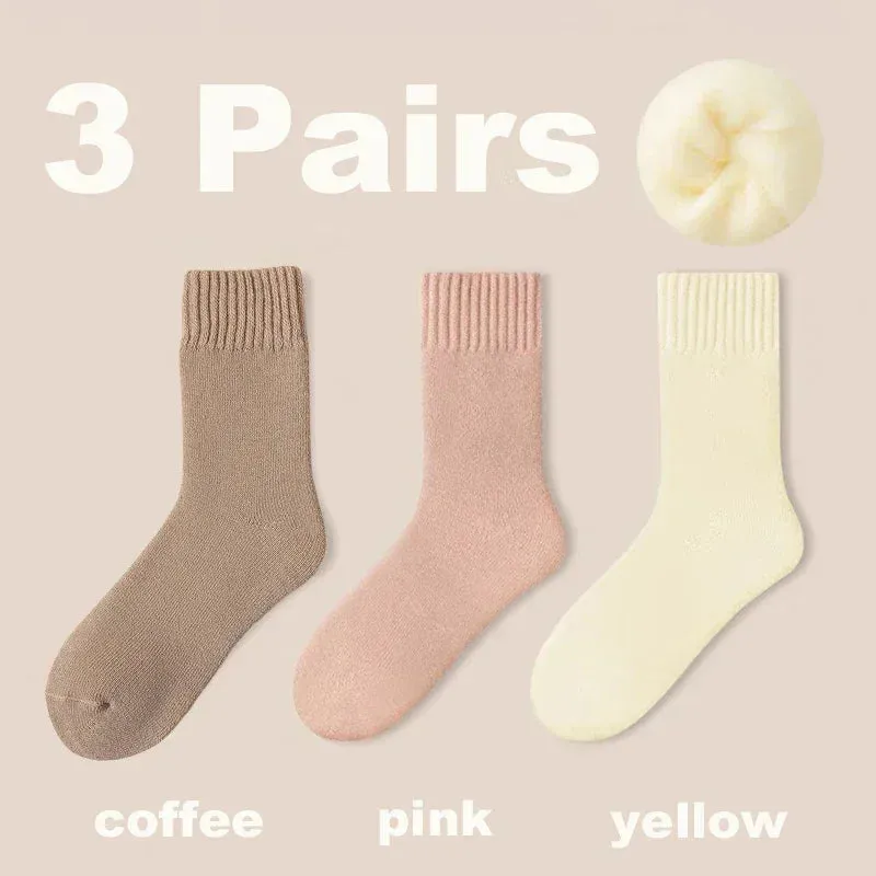 Women's Wool Winter Socks - 3 Pairs