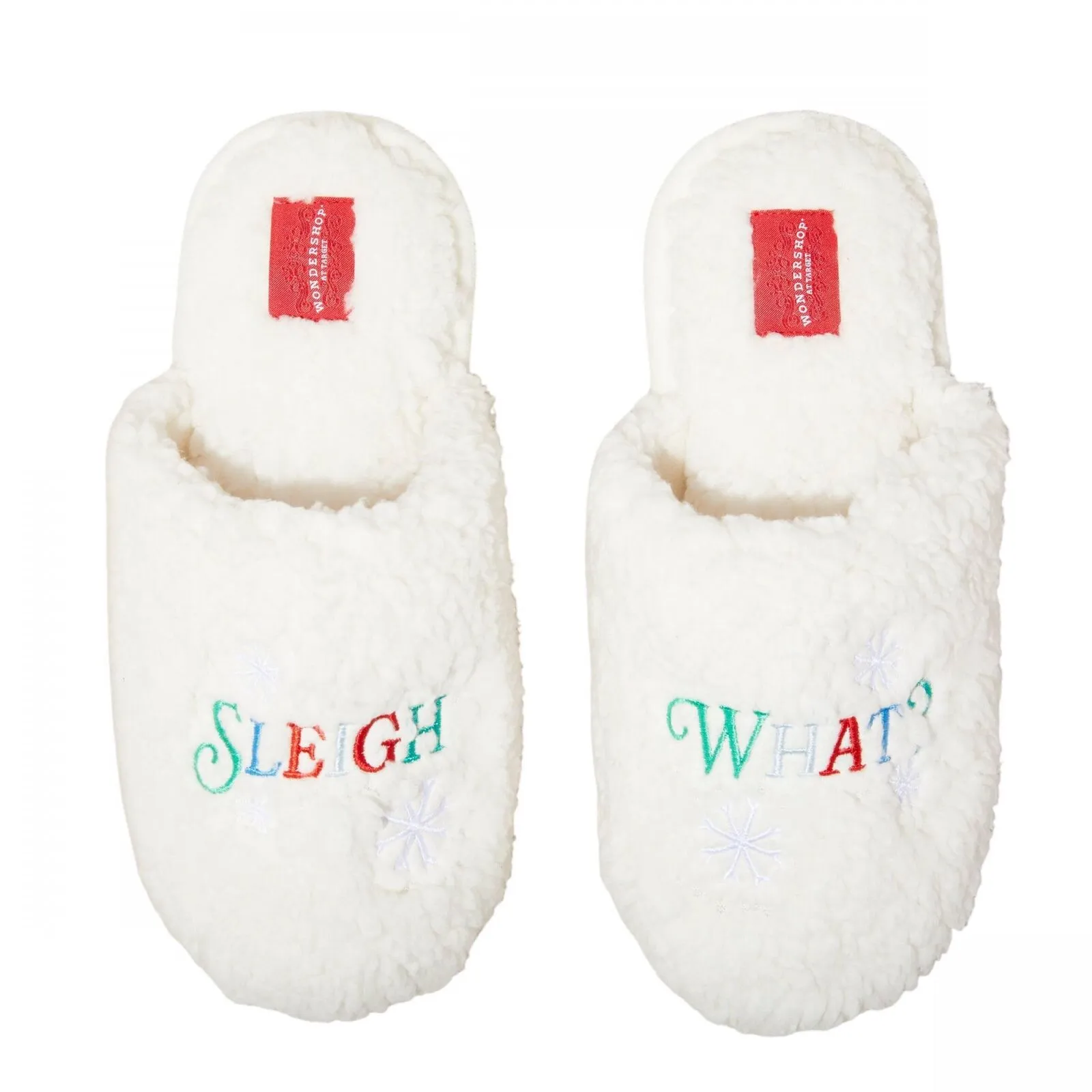 Wondershop Women's "Sleigh What?" Scuff Slippers 91651326 White L (9-10)