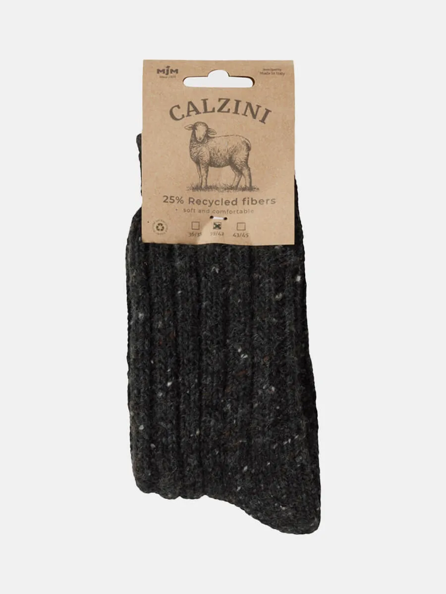 Wool Mix Socks Rib Soft - Anthracite