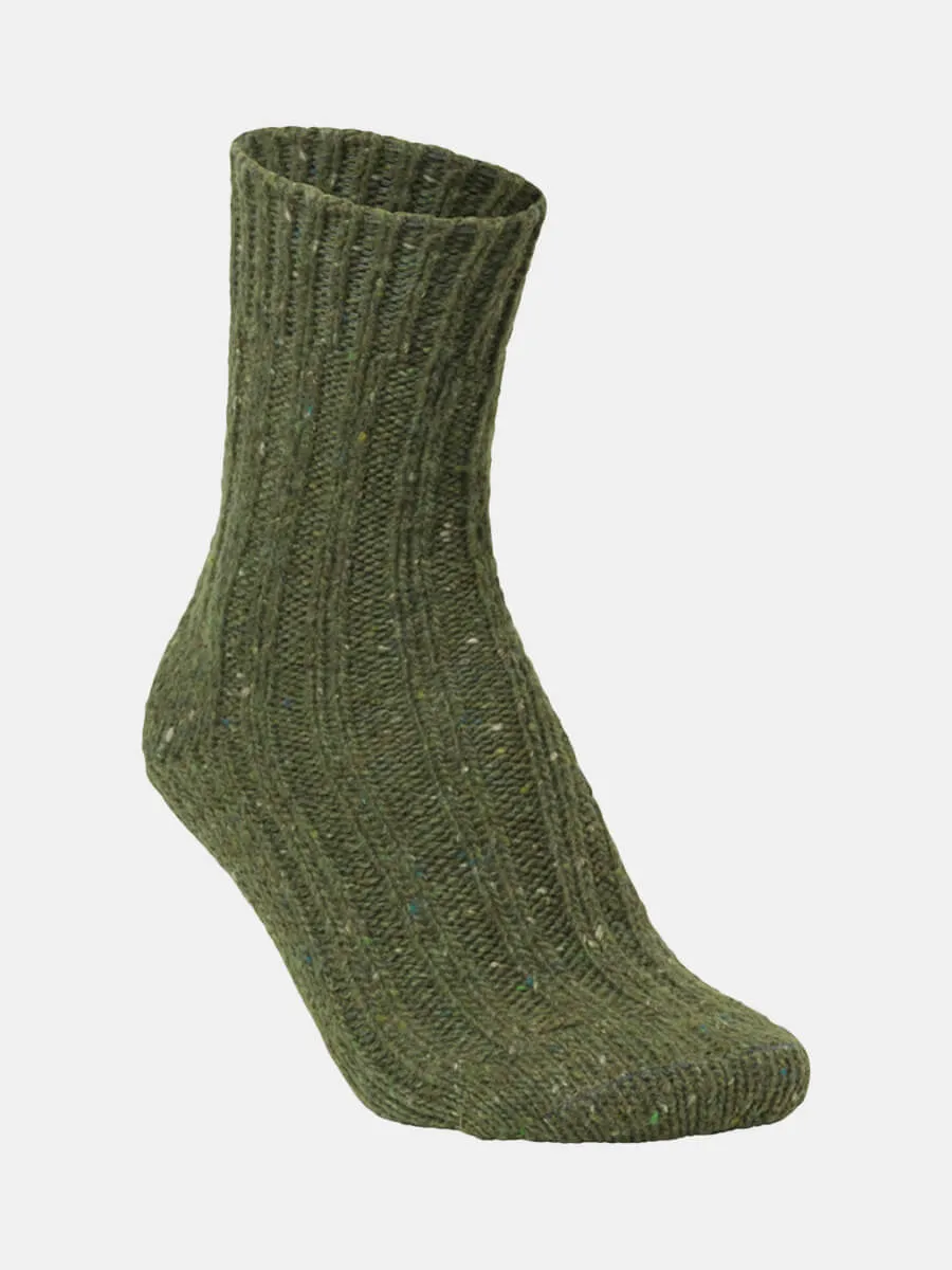 Wool Mix Socks Rib Soft - Green