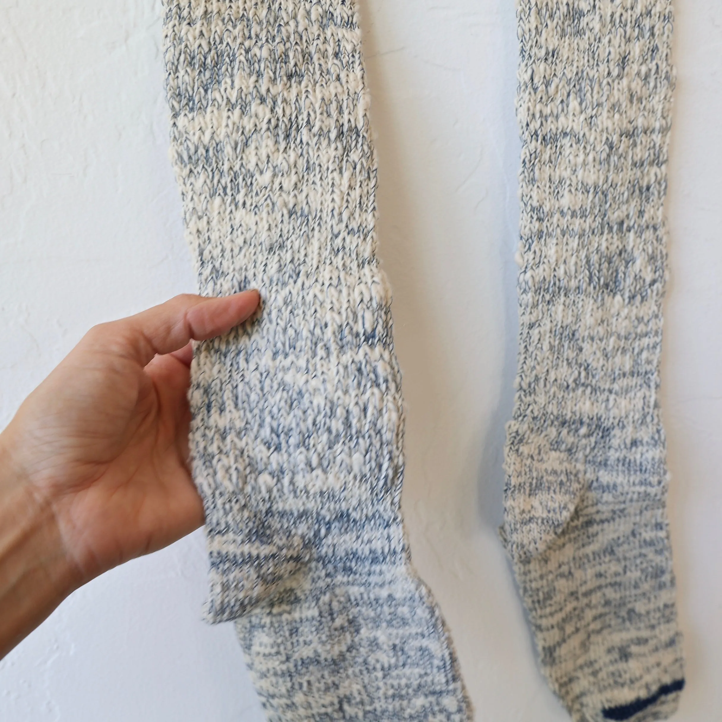 Yahae Organic Cotton Slipper Socks - Indigo/Natural