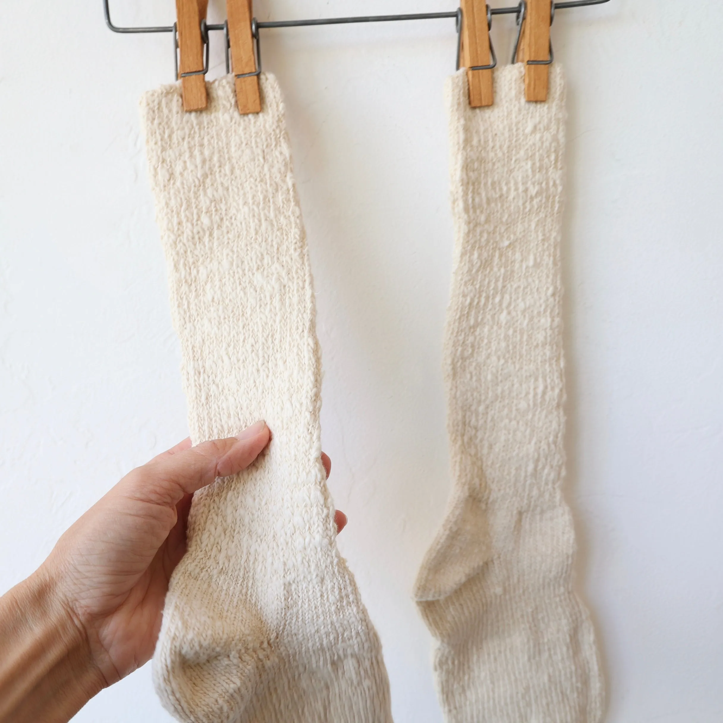 Yahae Organic Cotton Slipper Socks - Natural