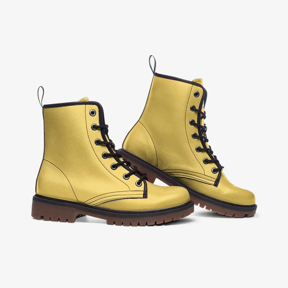 Yellow Pastel Vegan Leather Unisex Boots