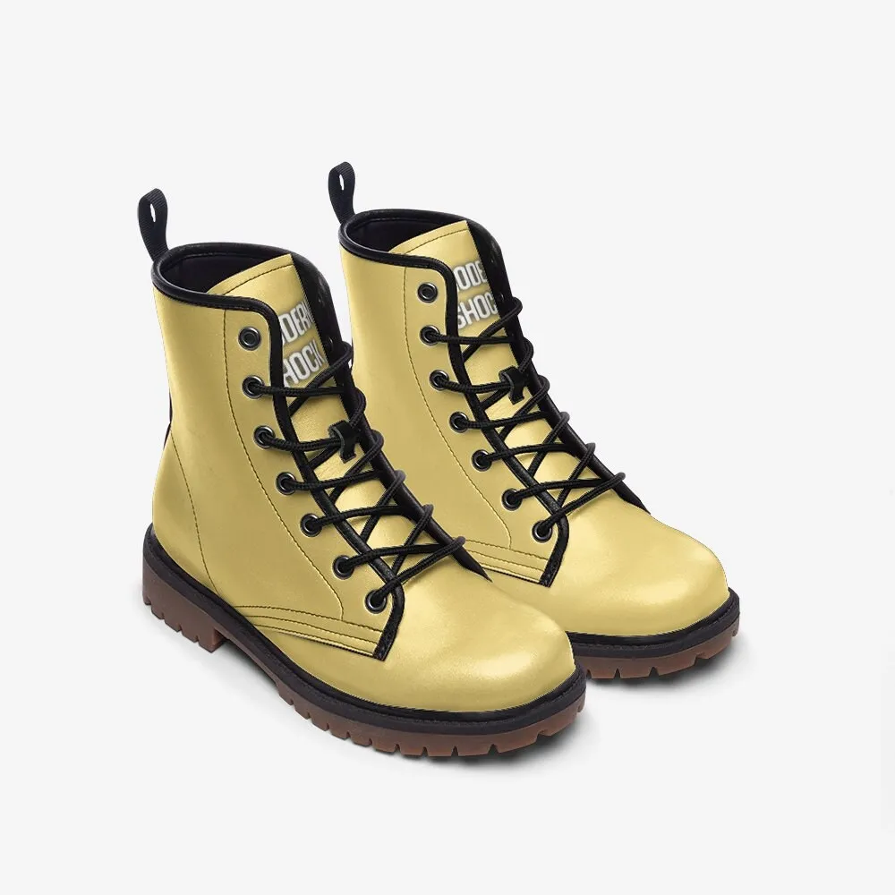 Yellow Pastel Vegan Leather Unisex Boots